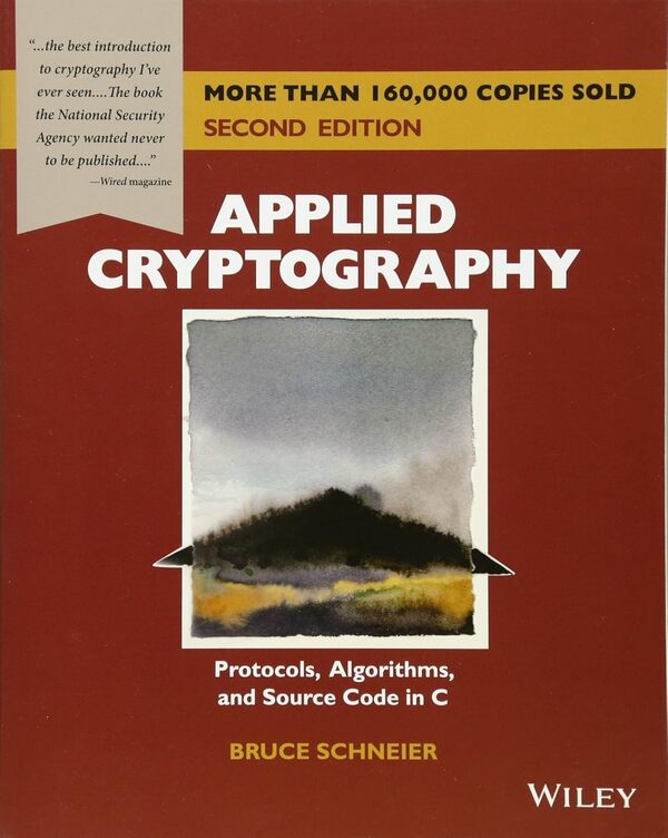 Applied Cryptography by Bruce Schneier. Click, touch or press enter to open my recommendation for this book.